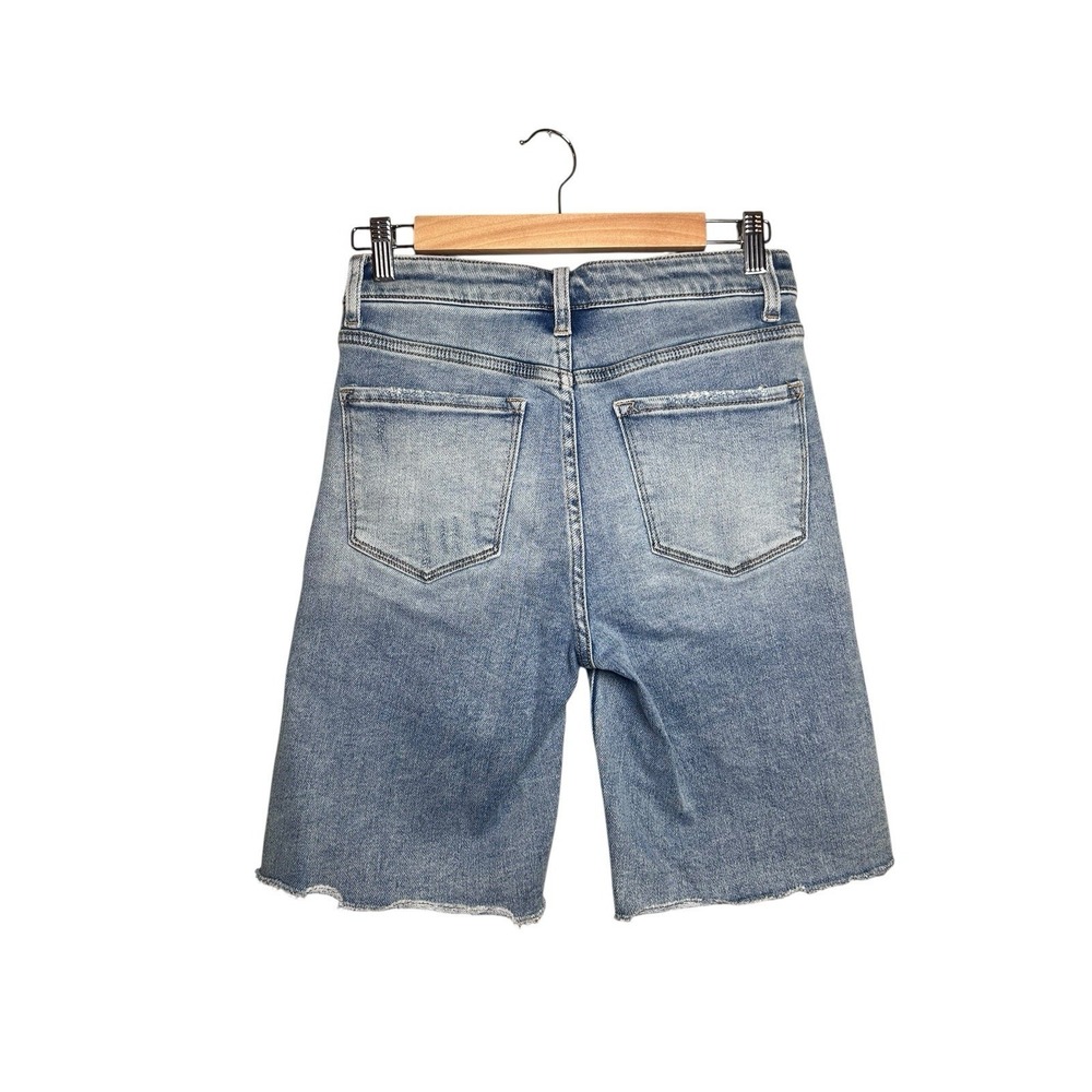 Shop Stevie Cut Off Jean Shorts Small High Rise Raw Hem Stretch Denim - Picture 4 of 11